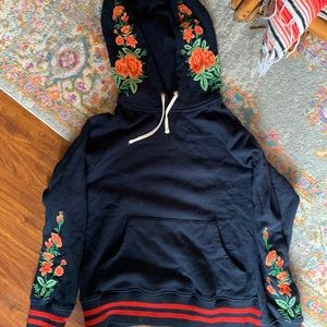 Mother Anthropologie embroidered hoodie